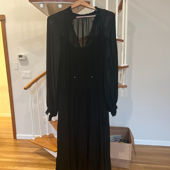 Banana Republic Tiered Maxi Dress with Black Slip XS - Picture 2 of 4
